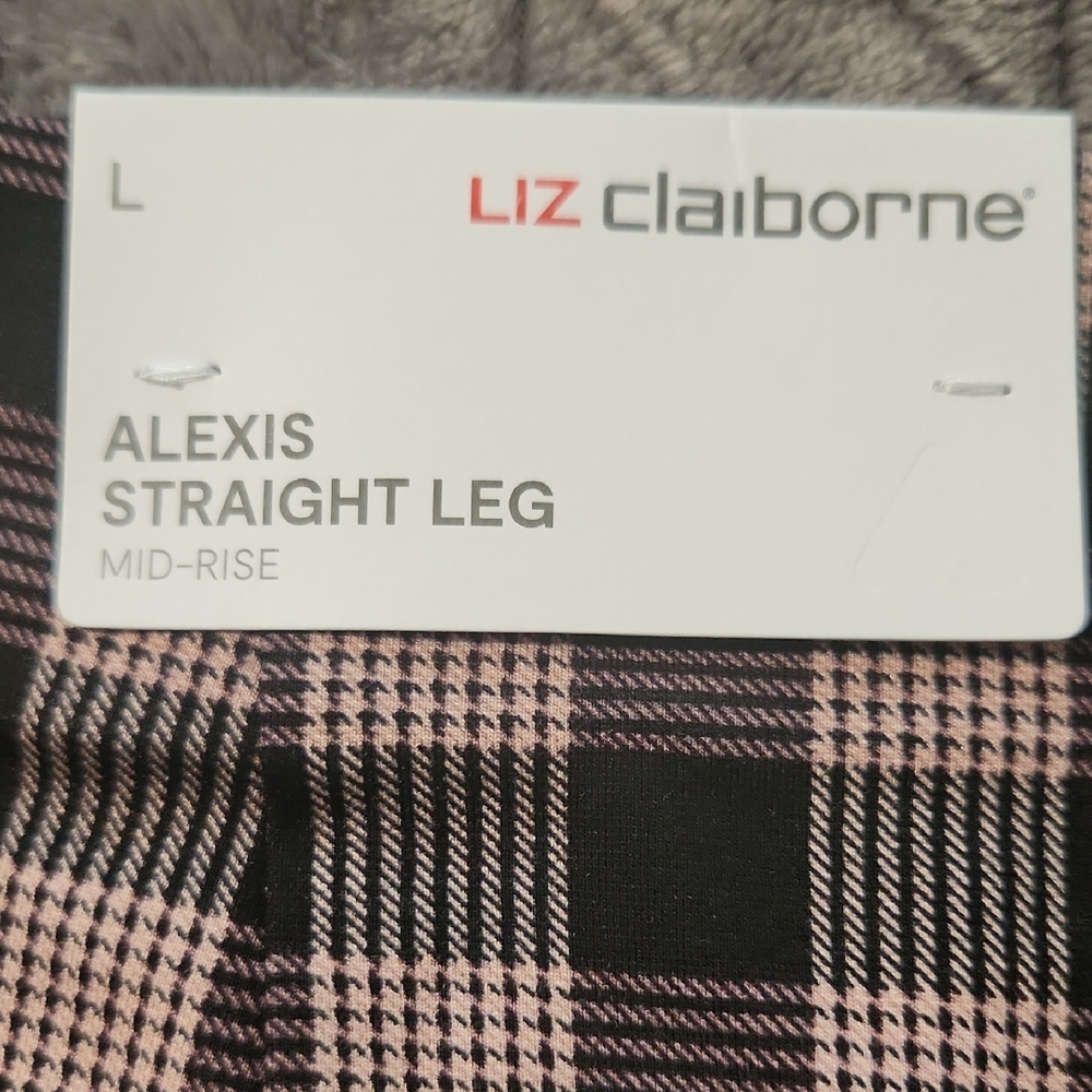 Liz Claiborne Black and Pink Flare Pants